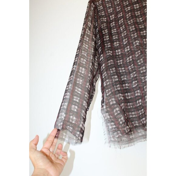 Altuzarra 100% silk sheer Women's Blouse Size 36/ Medium Stripped top Italy - Picture 6 of 9